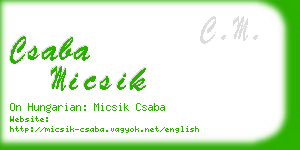 csaba micsik business card